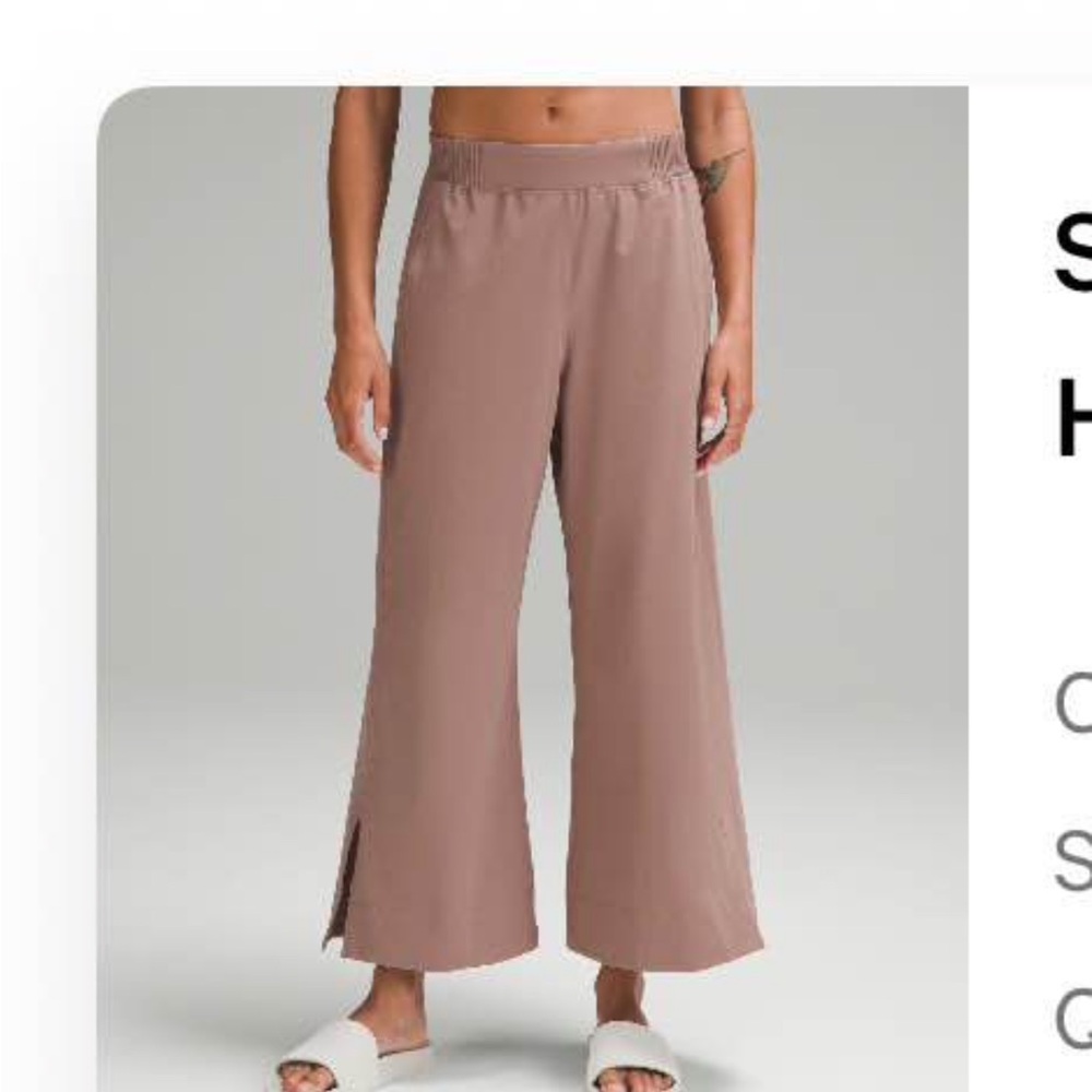 Lululemon Athletica Wide-Leg Pants in taupe